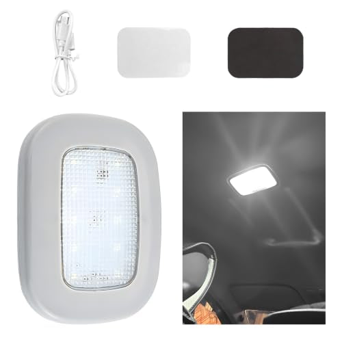 Sun Walker Car Interior Ceiling Roof Lights, Magnetic Dome Lamp 10 LEDs Bright Roof Light, USB Rechargeable Wireless Interior Ceiling Lamp for RV Camper Trailer Boat, Car Accessories (Gray) - color: Gray
