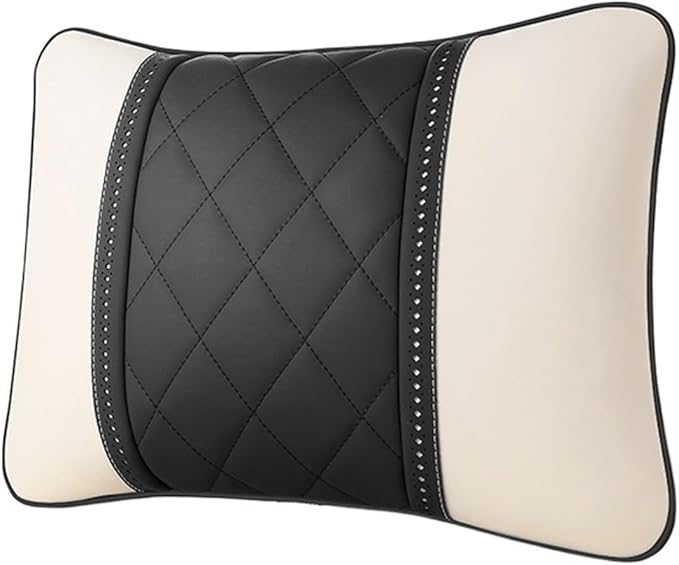 Luxury NAPPA Headrest Compatible For Mercedes Maybach S-Class Leather Lumbar Pillows Car Neck Travel Seat Cushion Support Car Accessories(Style 4)
