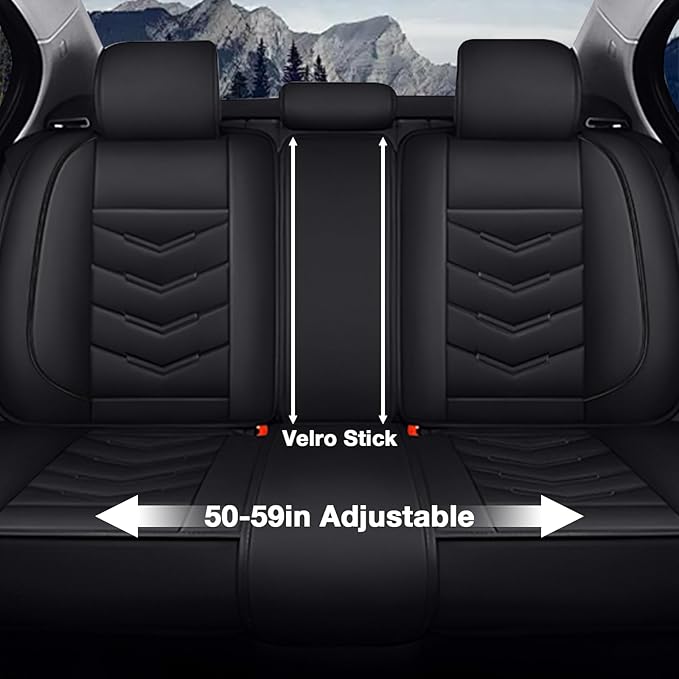 MVRVMV 8 Seat Covers for Honda Pilot 2010-2026, Waterproof Anti-Slip Car Seat Cover Compatible with Airbags (8 Seat Standard, Black)