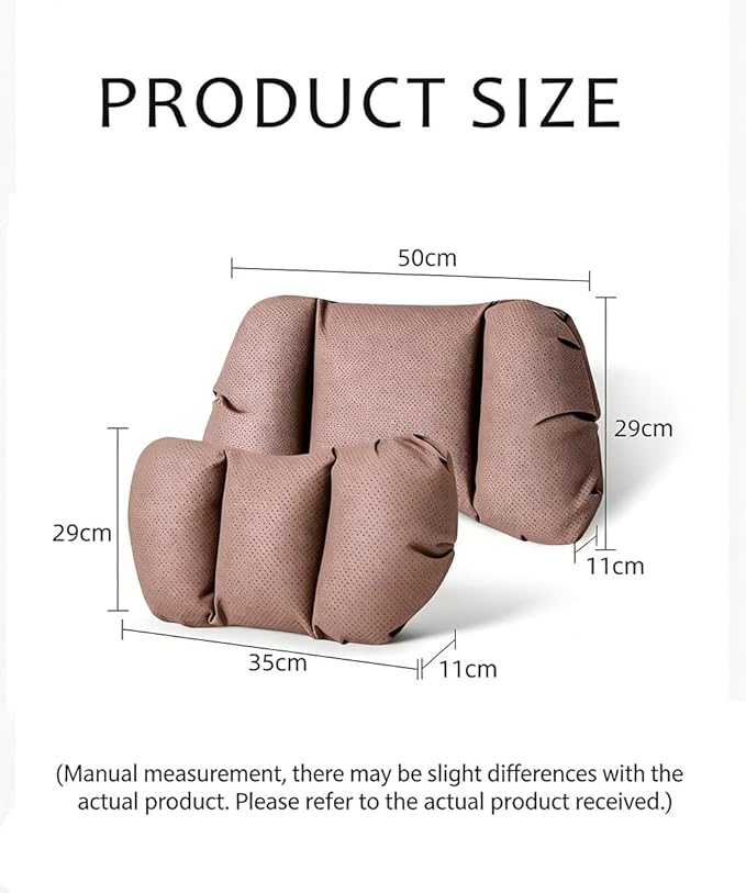 Car Neck Pillow & Lumbar Support for Mazda MX-5 Miata 2019-2023 Ergonomic Breathable Mesh Auto Seat Back Cushion Headrest,Brown-Neck Pillow