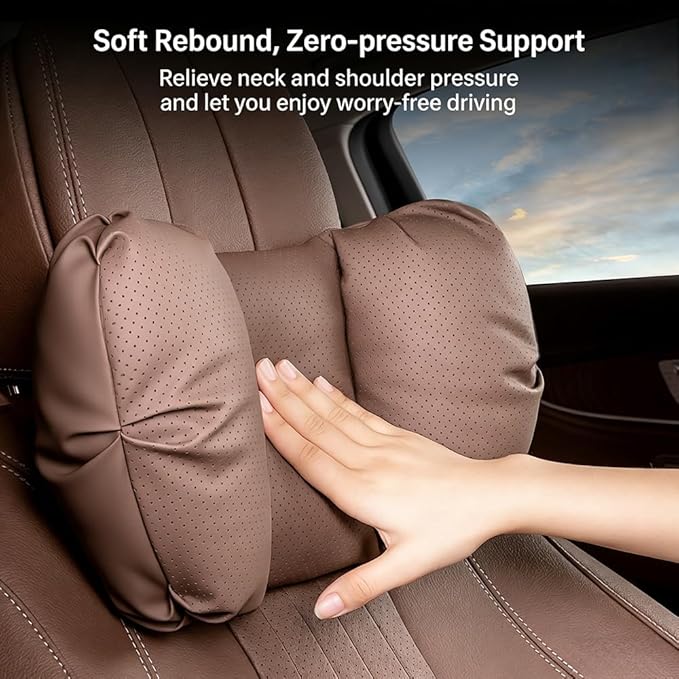 Car Neck Pillow & Lumbar Support for Lincoln Aviator 2020-2024 Ergonomic Breathable Mesh Auto Seat Back Cushion Headrest,Black-Neck & Lumbar Set