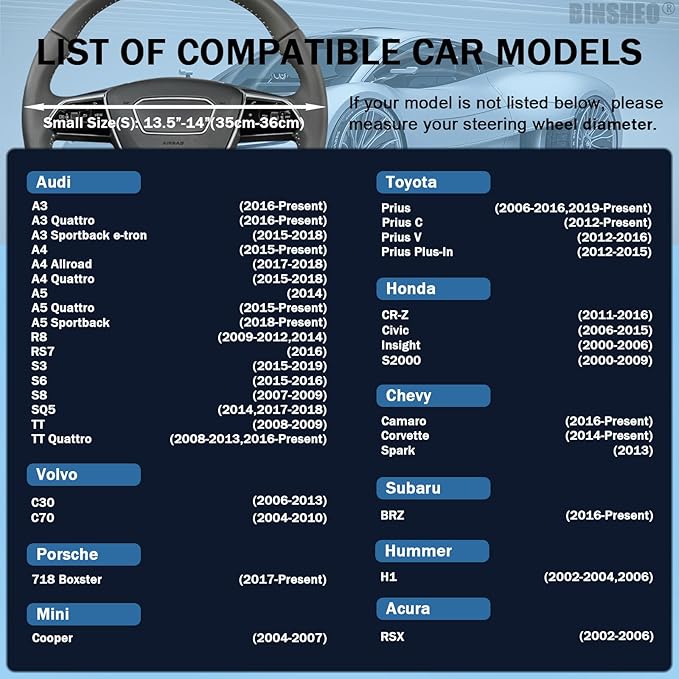 14 inch Cute Steering Wheel Cover for Women Men Faux Leather and Carbon Fiber,Black and Blue