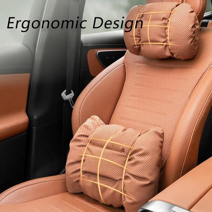 Neck Pillow Automotive Seat Cushions for Honda CR-V 6th/VI V IV III II I RW/RT/RM/RE/RD/Hybrid 2015-2025, Relieving Neck Stiffness Sciatica Relief Car Headrest Lumbar Pillow,Black