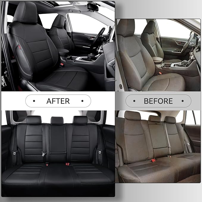 coverdream Corolla Cross Leather Seat Covers Custom Fit for 2022-2026 Toyota Corolla Cross L,LE,XLE,SE,S (Non-Hybrid) SUV,Fully Covered,Luxury Waterproof Car Seat Protector(Full Set,Black)