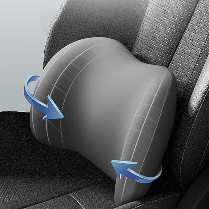 Car Seat Headrest Lumbar Support Kit for Tesla Model Y 2021 2022 2023, Ergonomic Memory Foam Head Neck Pillow Back Cushion Drivers Travel Anti Fatigue,E/Blue