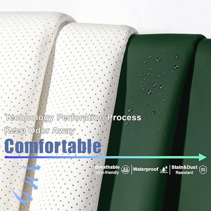 AREKA 2 Car Seat Covers for Honda Civic 2002-2026 Breathable Leather,Waterproof Car Seat Protectors with Comfort Headrest Pillows,Automotive Vehicle Cushion with Storage Pockets (Luxury,Green)