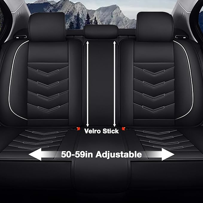 MVRVMV 5-Seat Car Seat Covers for Ford Explorer 2012-2026, Waterproof Non-Slip Wear-Resistant Leather Seat Cover (5 Seat Standard, Black-White)