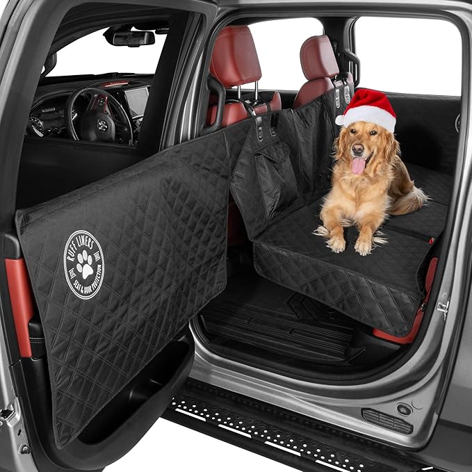 Ruff Liners Medium Back Seat Extender for Dogs, Black – As Seen on Shark Tank – Hard Bottom Platform for Cars, SUVs & Mid-Size Trucks, 400lb Support, Waterproof – Rigid Back Seat Cover for Dogs
