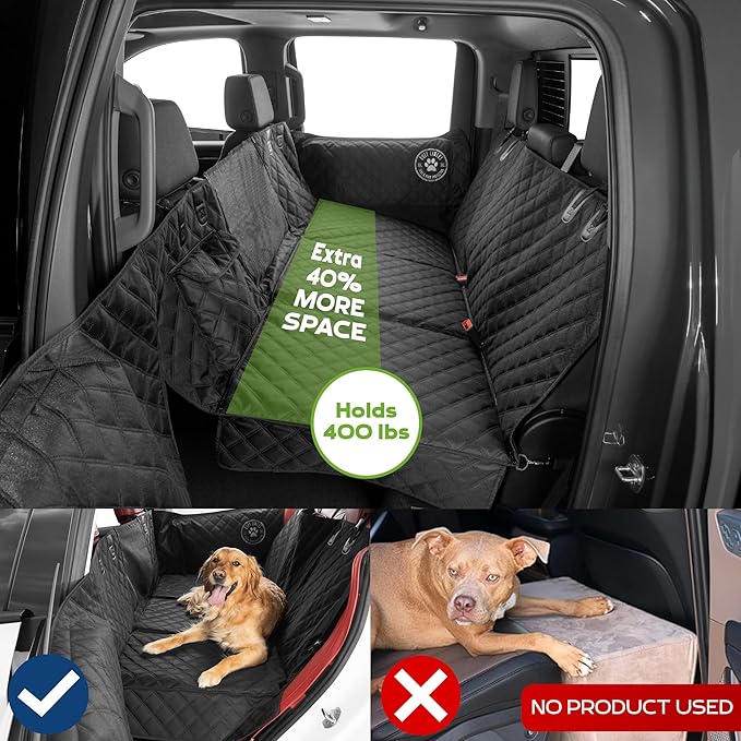 Ruff Liners Medium Back Seat Extender for Dogs, Black – As Seen on Shark Tank – Hard Bottom Platform for Cars, SUVs & Mid-Size Trucks, 400lb Support, Waterproof – Rigid Back Seat Cover for Dogs