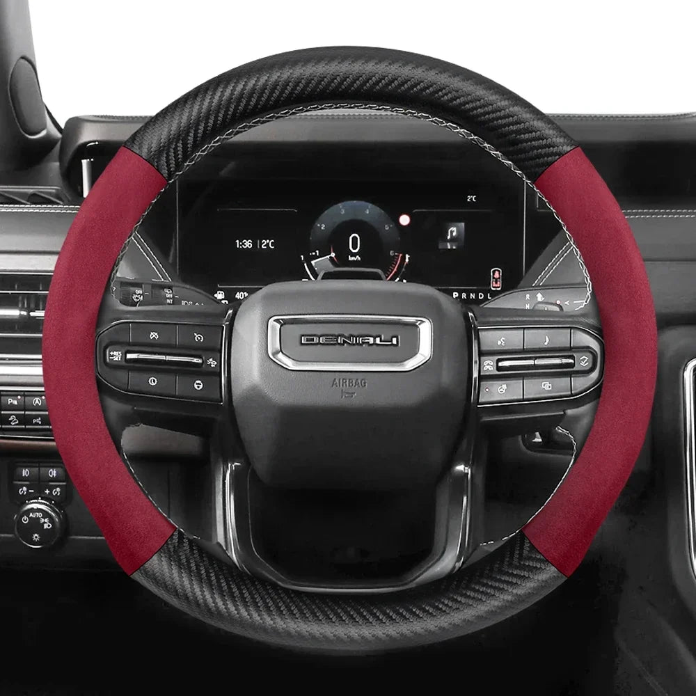 GMC Suede Carbon Fibre Steering Wheel Cover