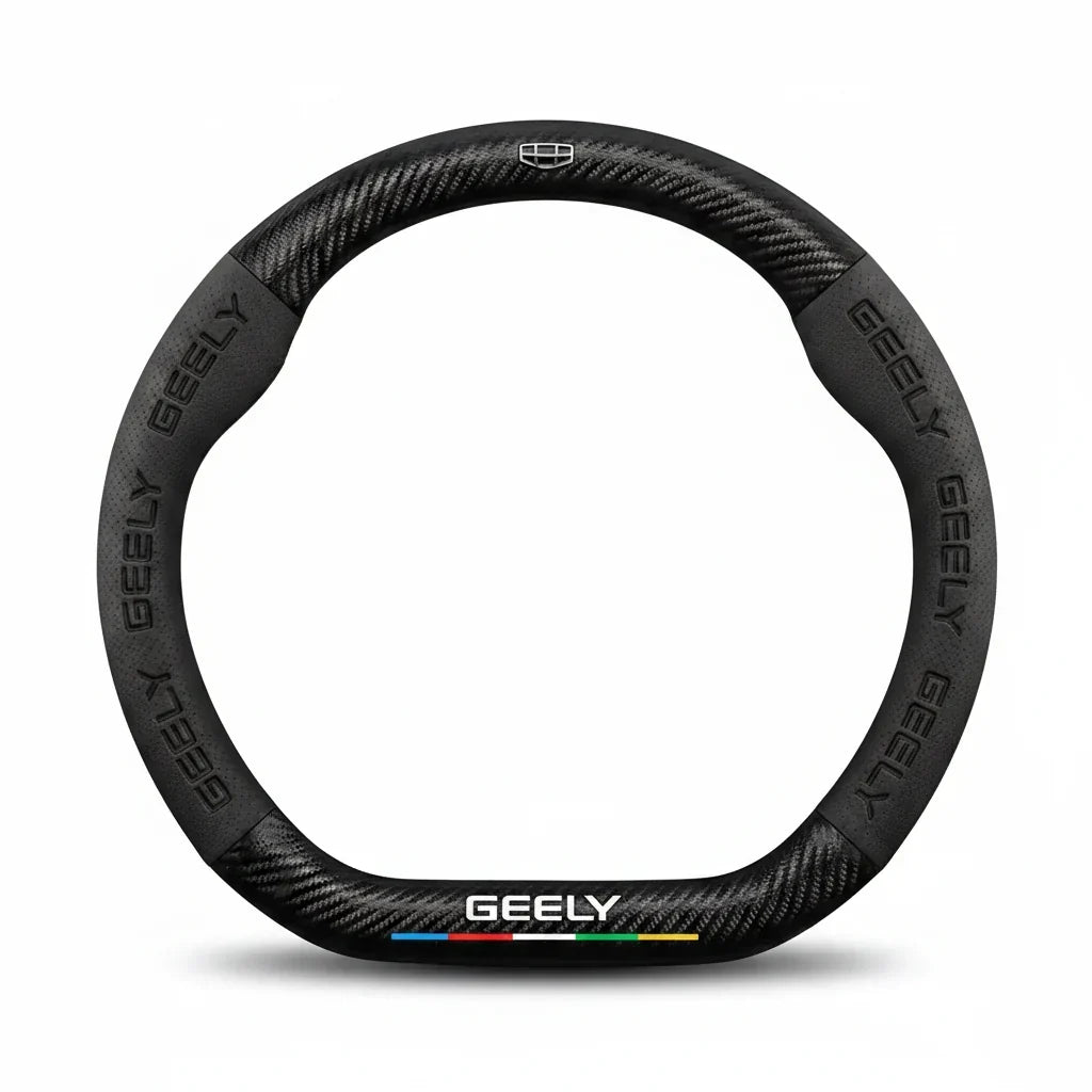 Geely Carbon Fiber Suede Steering Wheel Cover