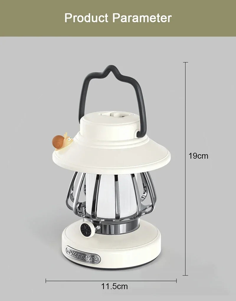 Camping  Night Lights USB C Rechargeable 3 Colors Stepless Dimming Night Light Outdoor Portable Emergency Retro LED Camping Lamp
