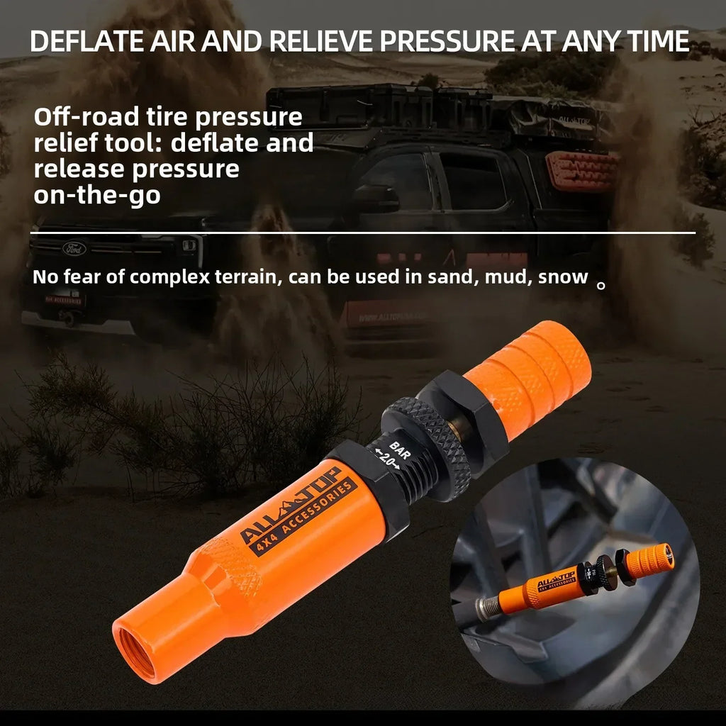 Automatic Pressure Release Quick Deflation Valve for 4x4, SUV & outdoor use