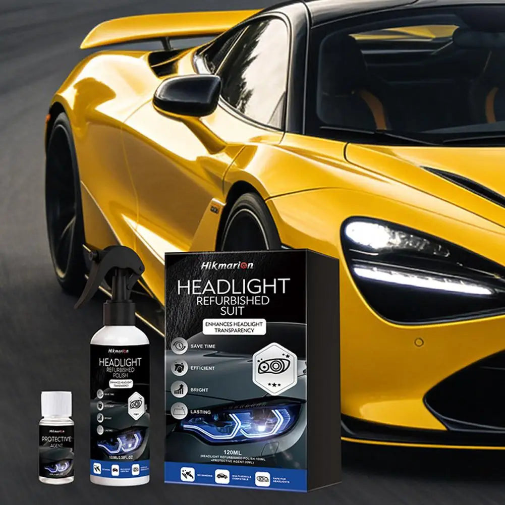 Car Headlight Restoration Kit – Lens Cleaner, Polisher & UV Protection Solution