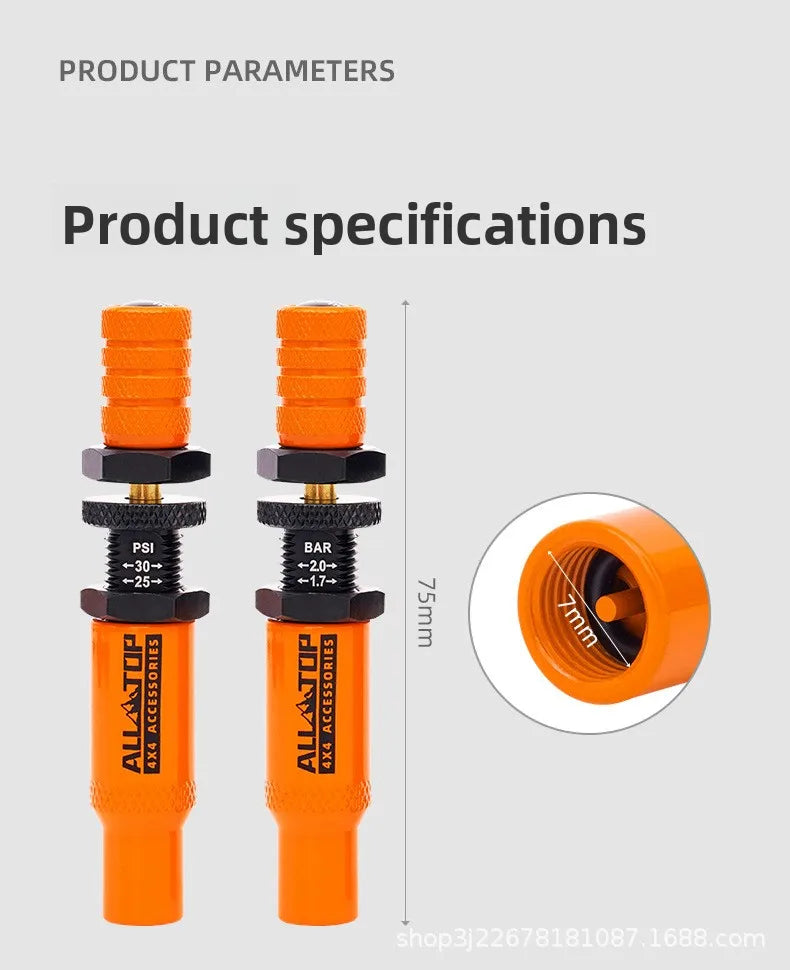 Automatic Pressure Release Quick Deflation Valve for 4x4, SUV & outdoor use