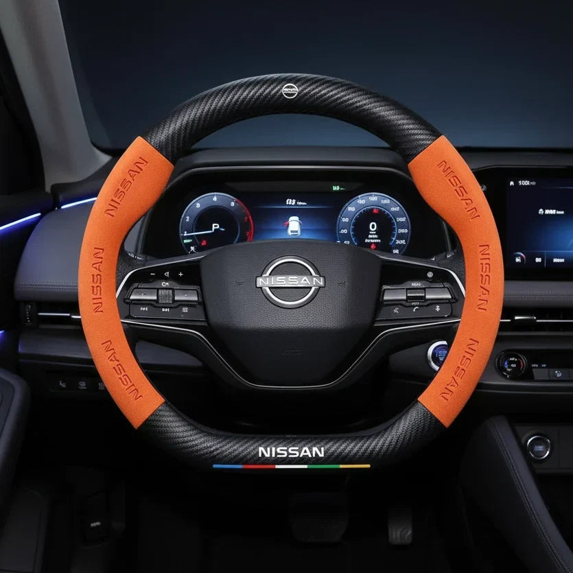 Nissan Carbon Fiber Suede Steering Wheel Cover