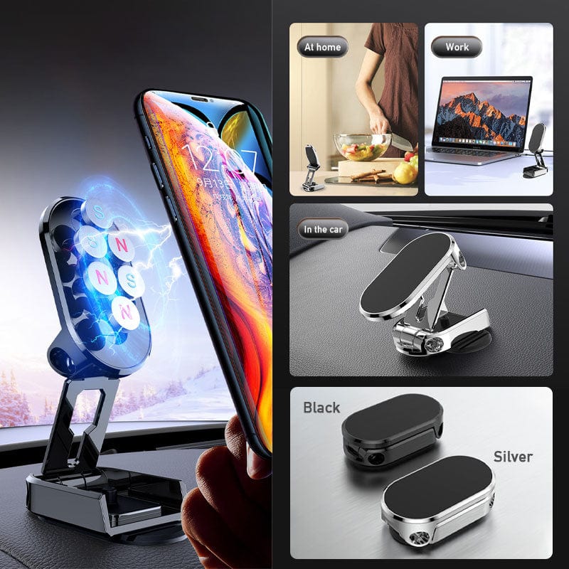 360° Rotatable Foldable Magnetic Car Phone Holder
